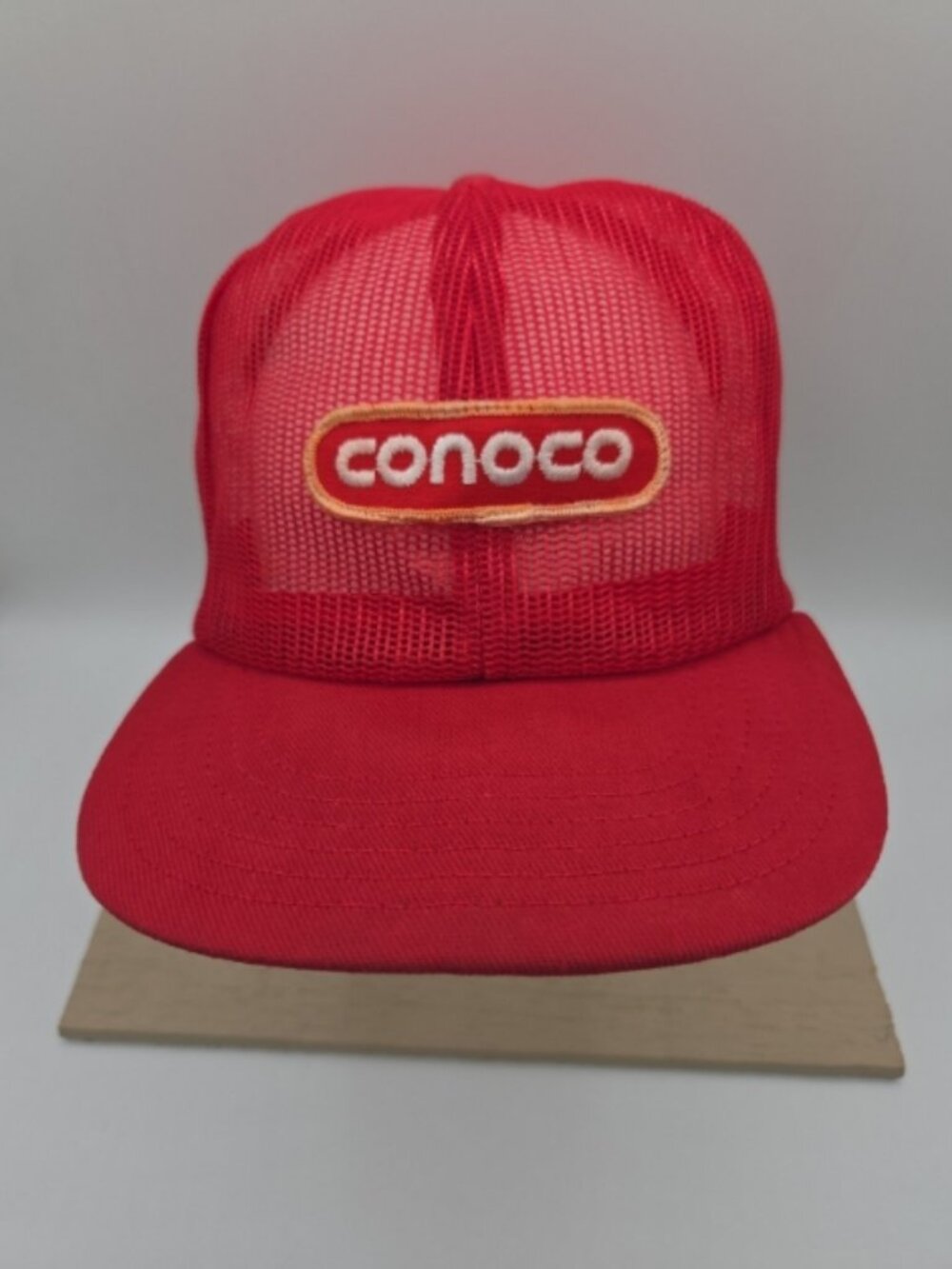 Vintage Conoco All Mesh Trucker Hat USA Snapback Red Advertising Cap